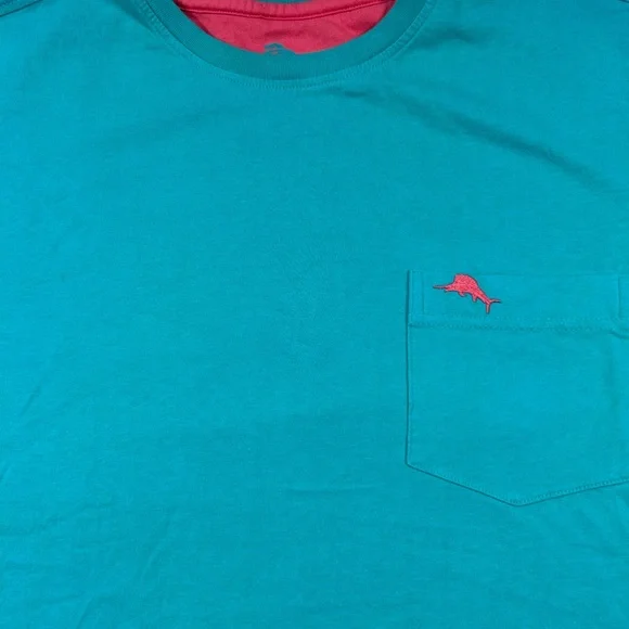Tommy Bahama Men’s XL Teal Pocket T-Shirt 100% Cotton Casual Beach Preppy - Picture 8 of 9